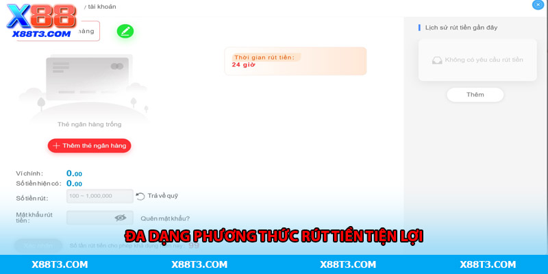 Đa dạng phương thức rút tiền tiện lợi