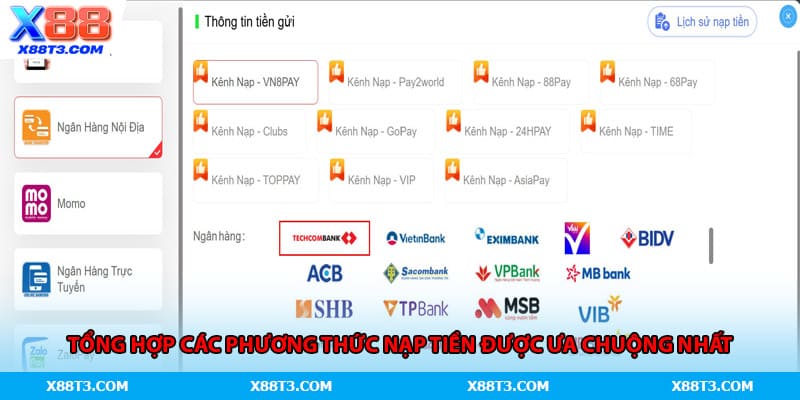 Tổng hợp các phương thức nạp tiền được ưa chuộng nhất